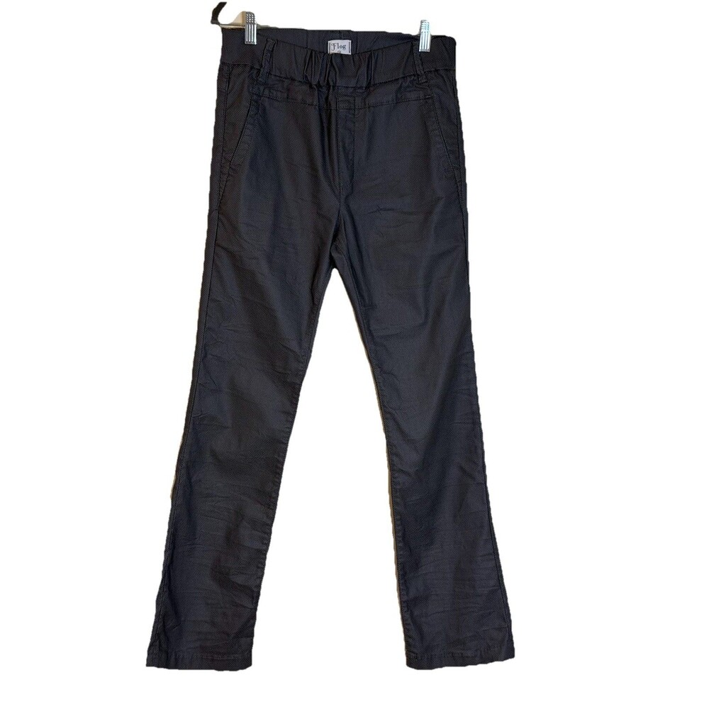 BEVY FLOG Womens 28 Grey Check Cotton Stretch Pull On Pocket Straight Leg Pants